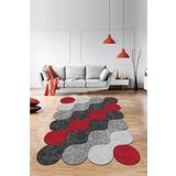 Viva Home Lazer Kesim Makinede Yıkanabilen Kaymaz Dekoratif Halı Rv315, Kırmızı, 120 X 180