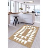 Viva Home Leke Kir Tutmaz Kaymaz Taban Hasır Görünümlü Yıkanabilen Mutfak Halısı Ar1078, Yıldız, 80 X 120