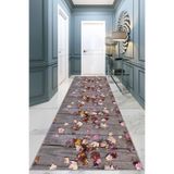 Viva Home Leke Tutmaz Kaymaz Tabanlı Yıkanabilir Özel Ölçü Kesme Rulo Yolluk Mutfak Salon Halısı Ar1364, Siyah, 80 X 330