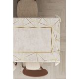 Viva Home Leke Tutmaz Tay Tüyü Kadife Leke Tutmaz Kumaş Çerçeveli Yıkanabilir Masa Örtüsü Mso375, Gold, 140 X 260