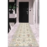 Viva Home Makinede Yıkanabilen Kaymaz Tabanlı Vintage Kesme Rulo Yolluk Ar659, Krem, 80 X 180