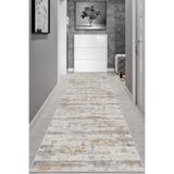 Viva Home Makinede Yıkanabilen Kaymaz Tabanlı Vintage Kesme Yolluk Ar648, Bej, 120 X 420