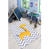 Viva Home Makinede Yıkanabilir Kaymaz Taban Bebek Odası Halısı Minik Zürafa Ar1005, Gri - 1, 120 X 180