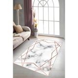 Viva Home Makinede Yıkanabilir Kaymaz Taban Dekoratif Halı Prizma Rv013, Metalik, 100 X 200