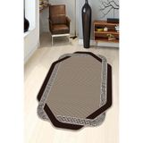 Viva Home Makinede Yıkanabilir Kaymaz Taban Lazer Kesim Modern Halı Rv309, Kahverengi, 160 X 230