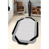 Viva Home Makinede Yıkanabilir Kaymaz Taban Lazer Kesim Modern Halı Rv310, Gri, 80 X 150