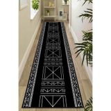 Viva Home Makinede Yıkanabilir Kaymaz Tabanlı Iskandinav Kesme Rulo Yolluk Ar514, Siyah, 100 X 440