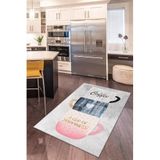 Viva Home Makinede Yıkanabilir Kaymaz Tabanlı Mutfak Halısı Cups, Gri, 160 X 230