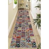 Viva Home Makinede Yıkanabilir Kaymaz Tabanlı Patchwork Rulo Yolluk Halı Ar980, Çok Renkli, 100 X 130