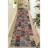 Viva Home Makinede Yıkanabilir Kaymaz Tabanlı Patchwork Rulo Yolluk Halı Ar980, Çok Renkli, 60 X 100