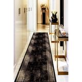 Viva Home Makinede Yıkanan Kaymaz Tabanlı Desen Kesme Rulo Yolluk Ar554, Kahverengi, 100 X 600