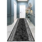 Viva Home Özel Ölçü Kesme Rulo Yolluk Yıkanabilir Kaymaz Tabanlı Leke Tutmaz Mutfak Salon Halısı Ar1092, Siyah, 100 X 270