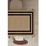 Viva Home Premium Tay Tüyü Kadife Leke Tutmaz Kumaş Hasır Görünümlü Yıkanabilir Masa Örtüsü Mso187, Hasır - 7, 140 X 220