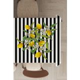 Viva Home Premium Tay Tüyü Kadife Leke Tutmaz Kumaş Limon Desenli Yıkanabilir Masa Örtüsü Mso116, Limon - 2, 140 X 220