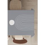 Viva Home Premium Tay Tüyü Kadife Yıkanabilir Kumaş Soyut Desen Leke Tutmaz Masa Örtüsü Mso176, Gri, 140 X 100