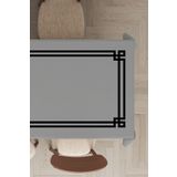 Viva Home Premium Tay Tüyü Kadife Yıkanabilir Leke Tutmaz Kumaş Çerçeveli Masa Örtüsü Mso280, Gri - 1, 140 X 260