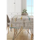 Viva Home Premium Yıkanabilir Leke Tutmaz Tay Tüyü Kadife Kumaş Vintage Masa Örtüsü Mso411, Turkuaz, 140 X 140