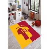 Viva Home Sarı Kırmızı Aslan Taraftar Halısı Yolluk Vh052, Sarı, 100 X 180