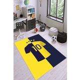 Viva Home Sarı Lacivert Kanarya Taraftar Halısı Yolluk Vh051, Sarı, 80 X 180