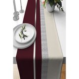 Viva Home Silver Bordo Dokuma Leke Tutmaz Premium Tay Tüyü Kumaş Masa Örtüsü Runner 40X140Cm Rnr571