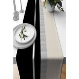 Viva Home Silver Siyah Dokuma Leke Tutmayan Premium Tay Tüyü Kumaş Masa Örtüsü Runner 40x140cm Rnr568
