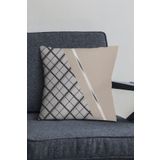 Viva Home Silver Vizon Premium Tay Tüyü Dokuma Kumaş Ekoseli Çift Taraflı Kırlent Yastık Kılıfı Krl1086