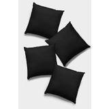 Viva Home Siyah 4'Lü Çift Taralı Gizli Fermuarlı Kırlent Kılıfı Premium Tay Tüyü Kumaş 43X43Cm Krl004