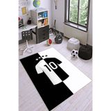 Viva Home Siyah Beyaz Kartal Taraftar Halısı Yolluk Vh050, Siyah, 100 X 160