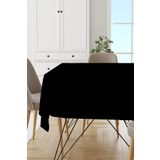 Viva Home Siyah Sade Masa Örtüsü Tay Tüyü Kadife Leke Tutmaz Yıkanabilir Dokuma Kumaş Düz Tek Renk Mso004, Siyah, 140 X 260