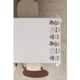 Viva Home Tay Tüyü Yıkanabilir Leke Tutmaz Kumaş Kaktüs Desenli Masa Örtüsü Mso034, Kaktüs - 1, 140 X 200