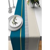 Viva Home Turkuaz Leke Tutmayan Premium Tay Tüyü Dokuma Kumaş Masa Örtüsü Runner 40x140cm Rnr485