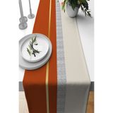 Viva Home Turuncu Runner Masa Örtüsü Premium Tay Tüyü Dokuma Leke Tutmaz Kumaş 40X140Cm Rnr487