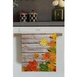 Viva Home Turuncu Yaprak Desenli Fırın Mutfak Havlusu 30X50Cm