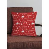 Viva Home Yeni Yıl Dekoratif Gizli Fermuar Çift Taraflı Christmas Kırlent Yastık Kılıfı 43X43Cm Krl1037