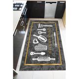 Viva Home Yıkanabilen Leke Tutmayan Kaymaz Tabanlı Kitchenware Mutfak Halısı Ar1276, Gri - 2, 120 X 180
