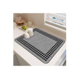 Viva Home Yıkanabilir Bulasik Kurutma Mati Kurulama Bezi Kurutma Örtüsü Tezgah Üstü Bulaşıklık 40X50 Cm, Gri-2