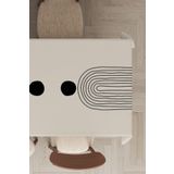 Viva Home Yıkanabilir Leke Tutmaz Premium Tay Tüyü Kadife Kumaş Soyut Desen Masa Örtüsü Mso039, Bej, 140 X 180