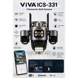 VİVA ICS-331 3 Kameralı Akıllı Dış Mekan PTZ WiFi Güvenlik Kamerası 3MP ICSee AI İnsan Takip Çift Yönlü Ses