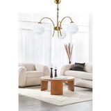Viva Modern Camlı Metal Kasa Salon Oturma Yatak Odası Üçlü 3lü Avize - Ahşap - Bej - Siyah - Seçenek 1