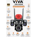 Viva SIM-840W 4 Kameralı Akıllı Güvenlik Kamerası 12MP Wifi Ptz Aı Hareket Takipli Renkli Gece Görüşlü Dış Mekan Ip Kamera - Tekli Ürün