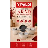 Vivaldi Akad Döküm Granit 7 Parça Tencere Seti Krem