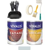 Vivaldi Fayans Boyası Seti Sıvı Cam ve Uygulama Seti Tezgah,mermer,banyo,mutfak Boyama Seti 1 Lt - AfrikaMenekşesi