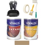 Vivaldi Fayans Boyası Seti Sıvı Cam ve Uygulama Seti Tezgah,mermer,banyo,mutfak Boyama Seti 1 Lt - AslanYelesi