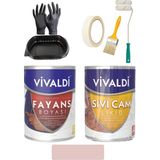 Vivaldi Fayans Boyası Seti Sıvı Cam ve Uygulama Seti Tezgah,mermer,banyo,mutfak Boyama Seti 1 Lt - BebekPembe