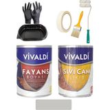 Vivaldi Fayans Boyası Seti Sıvı Cam ve Uygulama Seti Tezgah,mermer,banyo,mutfak Boyama Seti 1 Lt - GelinTeli