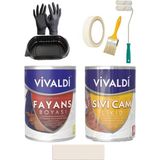 Vivaldi Fayans Boyası Seti Sıvı Cam ve Uygulama Seti Tezgah,mermer,banyo,mutfak Boyama Seti 1 Lt - MaviÇam