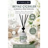 Vivaldi Home Beyaz Çiçekler Çubuklu Oda Kokusu 100 ml | Ferah & Kalıcı Ortam Kokusu - Standart