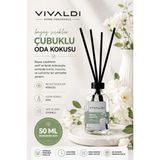Vivaldi Home Beyaz Çiçekler Çubuklu Oda Kokusu 50 ml | Zarif & Kalıcı Ortam Kokusu - Standart