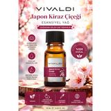 Vivaldi Home Japon Kiraz Çiçeği Esansiyel Yağ 10 ml Aromaterapi İçin Şık Cam Şişede Yoğun Aroma
