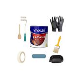 Vivaldi Tezgah,Mermer,Fayans Boyası Seti Vernik Ve Astar Gerektirmez Mutfak-Banyo Boyası Açık Deniz 1 Lt Açıkdeniz